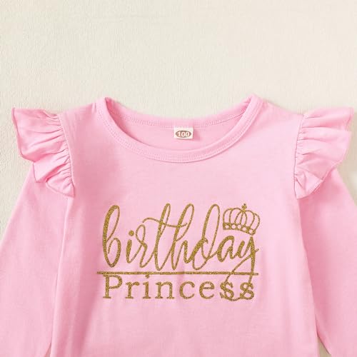 LYSMuch Toddler Baby Girls Birthday Outfits Princess Long Sleeve Shirt Mesh Tutu Skirt Set2