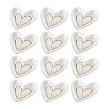 Kate Aspen Jewelry Tray Ring Holder - Set of 12 - Heart Shaped Trinket Dish for Bridal Shower,...