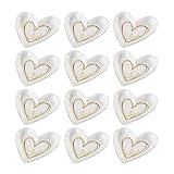 Kate Aspen Jewelry Tray Ring Holder - Set of 12 - Heart Shaped Trinket Dish for Bridal Shower, Weddings, Birthdays Party- Small