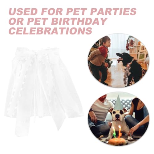 Generisch Haustier Hochzeitsschleier Mit Eleganter Schleife 21X21X7Cm Kopfschmuck Für Hunde Und Katzen Hochzeitskostüm Party Haustier-Brautschleier