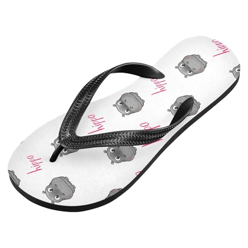 Burbuja Gray Hippos Flip Flops for Women Men, Soft Thong Sandals Rubber Slippers for Pool Beach Essentials2