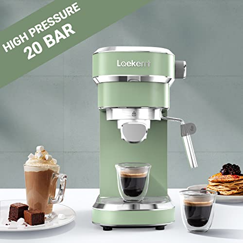 Laekerrt Espresso Machine 20 Bar Espresso Maker Cmep01 With Milk Frother Steam Wand, Retro Home Expresso Coffee Machine For Cappuccino And Latte (Green) Gift For Coffee Lovers, Mom, Friend, Family #TOP1