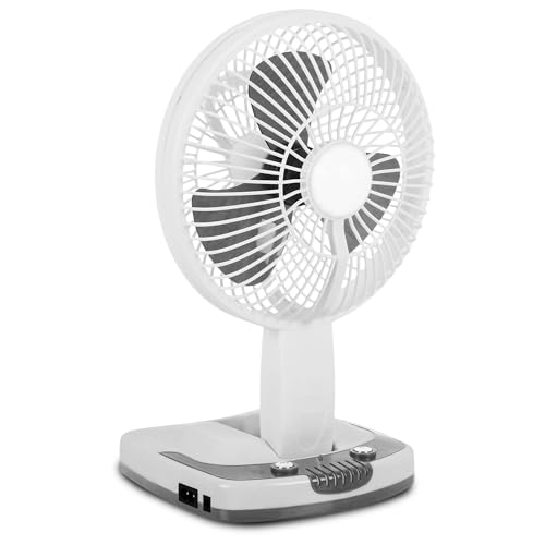 Technical Pro Adventure Series Rechargeable Desk/Wall Fan with LED Work Lamp, Adjustable Tilt Super-bright LED Lamp by Technical Pro - Used condition - US$15.72