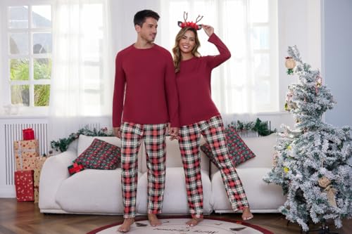 Marvmys Couples Pajamas Sets Men Pajamas Long Sleeve Winter Pjs Sleepwear Nightwear Sleep Set with Pockets S-3XL3