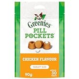 GREENIES PILL POCKETS Dog Treats Tablet Size Natural Soft Chicken Flavor, (30 Treats) 3.2oz. Pack