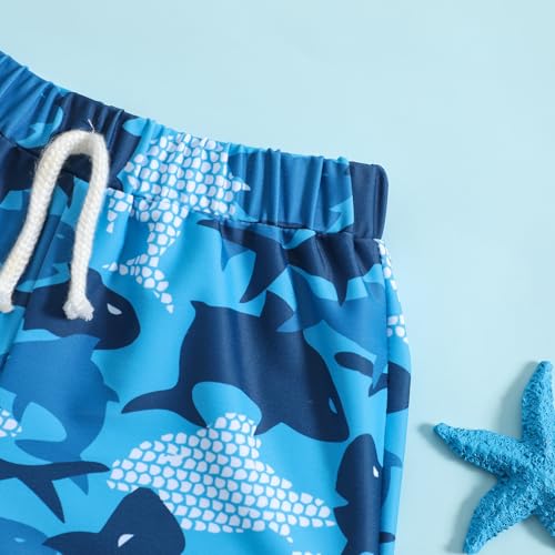 Image of Ohrwurm Baby Boy Swim Trunks Cartoon Print Elastic Waist Swimming Shorts Beach Board Bathing Suit Swimwear