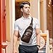 molshine Genuine Leather Sling Crossbody Bag,Fashion Chest,Casual Shoulder Bag for Men Women Work Travel Cycling HB024 (Brown)
