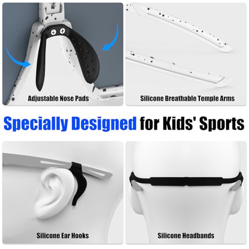 Image of X-TIGER Polarized Kids Sunglasses Youth Baseball Sunglasses UV400 Boys Girls Sports Sun Glasses for Softball Cycling Scooter