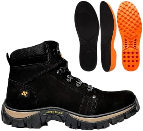 Coturno Adventure Trail Spiller Shoes, Bota em Couro Nobuck, Sola...