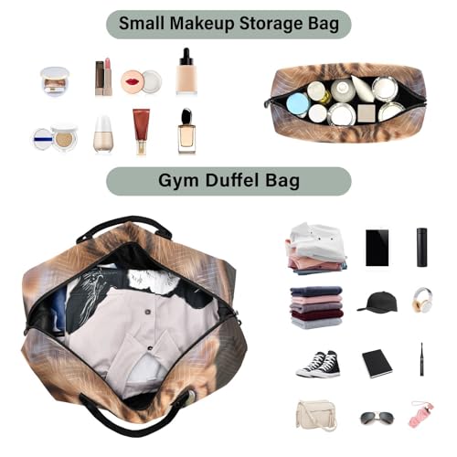 Large Travel Duffel Bag, Beautiful Bengalis Cat Sports Tote Gym Bag, Shoulder Weekender Overnight Bag for Women Men, Carry On Luggage with Toiletry Bags4