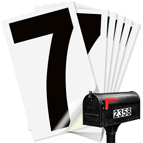 iSYFIX Black Vinyl Number 7 Stickers, White Background, 2 Inch, 6 Pack