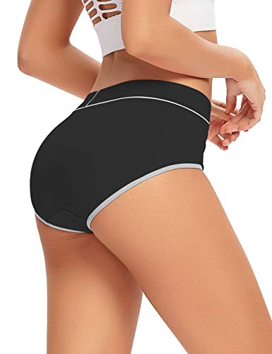 Image of POKARLA Women's Cotton Stretch Underwear Briefs Ladies Mid Rise No Muffin Top Hipster Panties Multipack