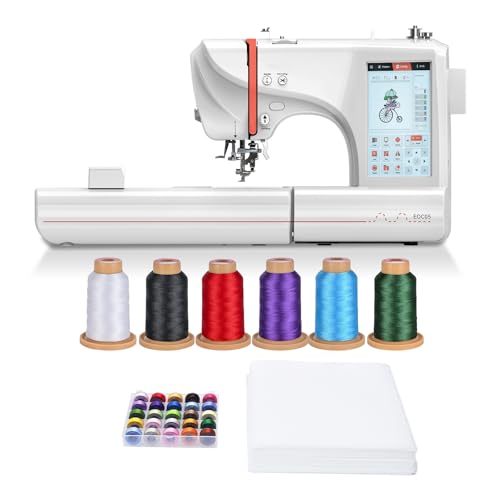 Computerized Embroidery Machine for Clothing, 4" x 9.25" Large Embroidery Area, 7'' Large LCD Touchscreen for Home Use for Beginner Homeuse Fully Automatic Machine