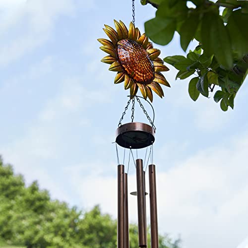 Solar Sun Flower Wind Chimes Outdoor Warm Led Waterproof Wind Chime Lights, Hanging Decorative For Garden Home Patio Lawn Unique Decor Gifts For Wife Mom Grandma Neighbors #TOP6