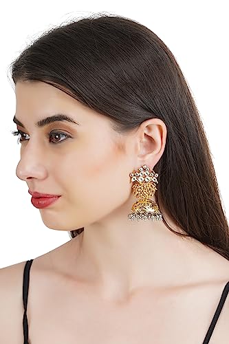 AURAA TRENDS 22KT Gold Plated Kundan Earring Set For women and Girls AT-00515 - Image 3