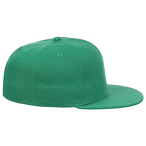 Image of Lids Blank Full Court w /Colored Under Visor Fitted Cap Kelly Green 7 5 /8