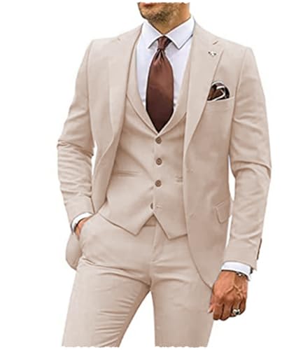 Men's 3 Pieces Suit Wedding Tuxedos Formal Suit Waistcoat