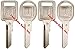 Strattec 4 Keys Set - New GM Logo OEM“E“ Ignition +“H“ Doors/Trunk Key Blanks Uncut 320404 + 320405 Fits Select GM Vehicles