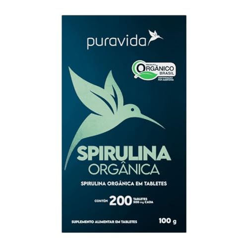Puravida Spirulina Orgânica 200 tabletes