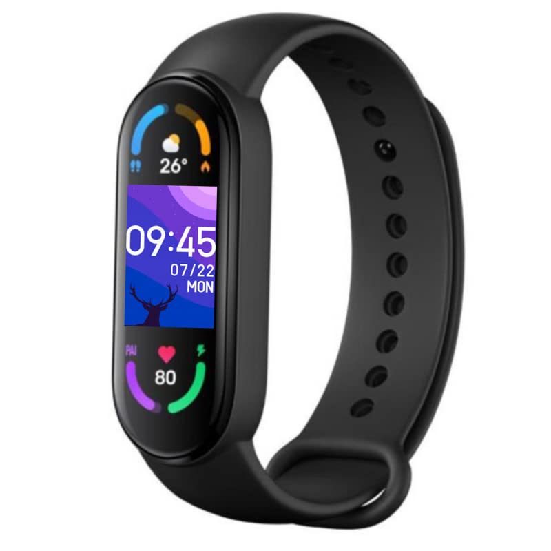 Exxelo Smart M6 Fitband: Heart Rate Monitor Bluetooth Wristband Sports Health Activity Tracker Watch, Suitable for Everyone – Boys and Girls.