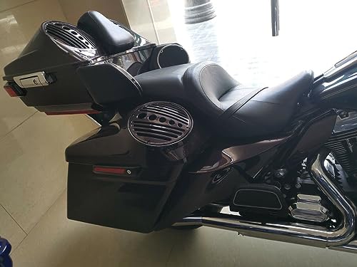 Vivid Black 8" Speaker Lids para Harley Touring 1994-2013 miniatura 4