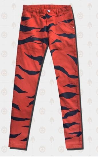 1791's lady Guido Mista Cosplay Pants Women's High Rise Straight Leg Fitted Mista Print Jeans - Image 6