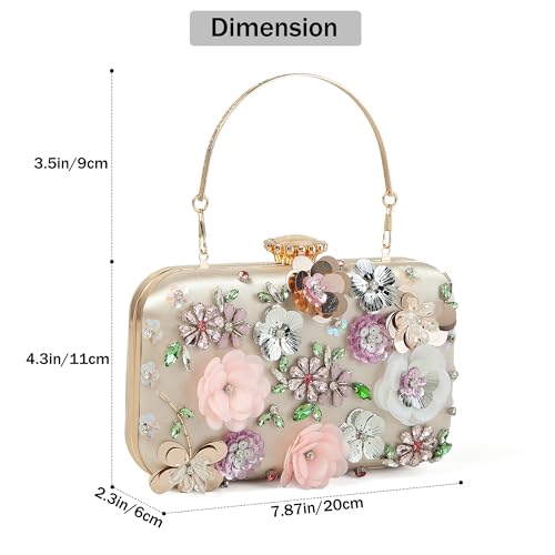 Image of Womens Vintage Floral Embroidery Clutch Evening Handbag Shoulder Bags Purse for Wedding Party Prom