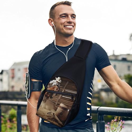 Mochila tipo bandolera blanca para senderismo y uso casual miniatura 3
