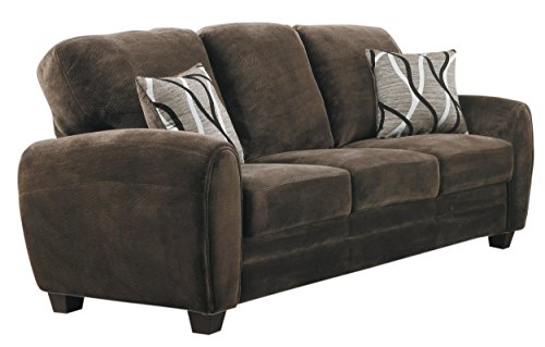 Homelegance Rubin 85"Plush Fabric Sofa, Chocolate