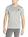 adidas Performance Men's Climacore Shorts-Sleeve Tee, Large, Medium Grey Heather/Medium Grey Heather Solid Grey