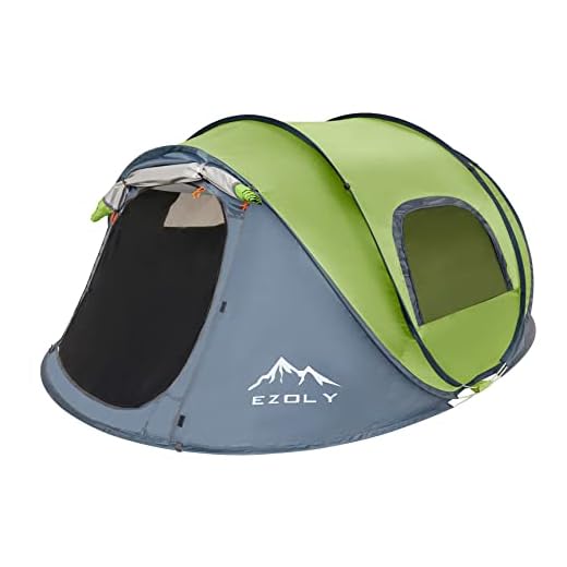 EZOLY Tienda de campaña Pop-up para 4-5 Personas para Camping Familiar, clasificada con UPF 50+ para protección Solar Resistente al Agua UV y al Viento