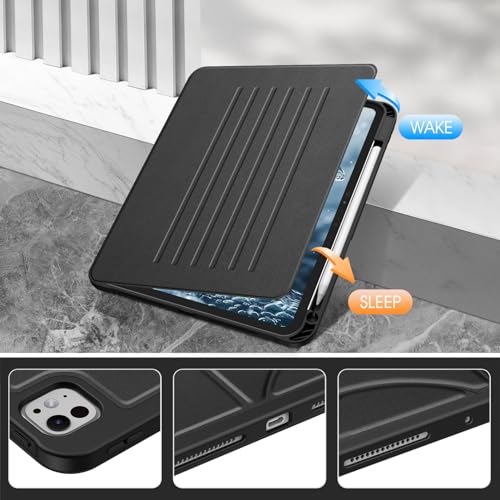 Fintie Magnetic Stand Case for iPad Pro 11-inch (M5) 2025 / (M4) 2024 - Multiple Angles Shockproof Rugged Soft TPU Cover with Pencil Holder, Auto Wake/Sleep, Black by FINTIE - Image 9