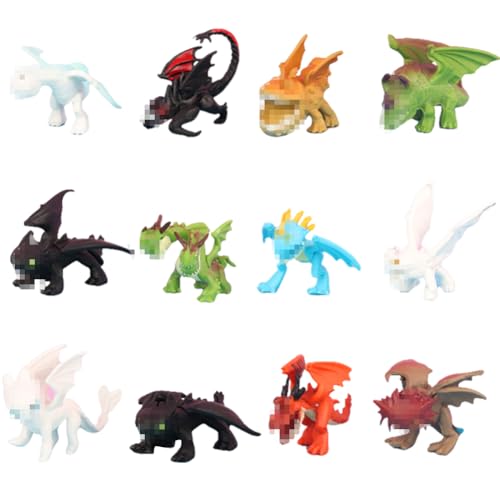 Juguete Figura Dragons 12PCS Juguete Figura como Entrenar A Tu Dragon, Modelo de Dragons Mystery Realistas para Niños,Favoritos de Fiesta para Chicos y Niños