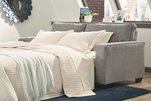 Signature Design By Ashley Altari Modern Queen Sofa Sleeper With 2 Accent Pillows, Light Gray #TOP1