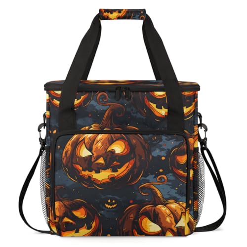 Abstract Pumpkin Coffee Maker Carrying Bag, Magical Pumpkin Travel Storage Bag Compatible with K-Mini or K-Mini Plus, Single Serve Coffee Brewer Carrying Case with Multiple Pockets & Shoulder Strap