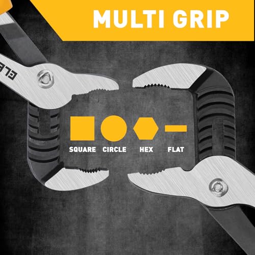 Image of ELEAD 4-Piece Groove Joint Pliers Set, 12 /10 /8 /6 Inch Adjustable Water Pump Pliers with Tool Roll Bag, Tongue and Groove for Home Repair, Gripping, Nuts, Bolts, Pipe & Fittings