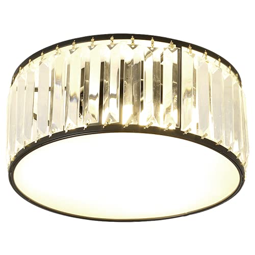 Chandelier cristal or LED apporte élégance et douceur au salon