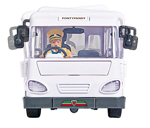 Simba 109251073 - Feuerwehrmann Sam Trevors Bus, mit Trevor Figur, mit Crashfunktion, Türen und Dach zum Öffnen, 21cm, für Kinder ab 3 Jahren