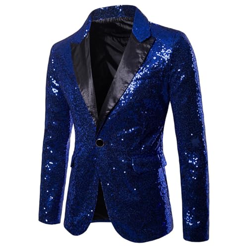 Mens Sequin Blazer Tuxedo One Button Jacket Party Prom Wedding Banquet Jacket for Mens Adult2