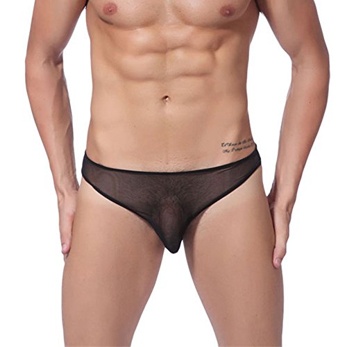 Iooho Men's Sexy Underwear Soft Sheer Transparent Boxer Briefs