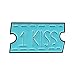 Produktbild tailor13me Mode Broschen, Smile Hug KISS Brief Movie Ticket Design Brosche Pins Emaille Abzeichen Für Kleidung Hut Rucksäcke Dekoration Schmuck Geschenk Blau