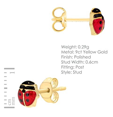 Carissima Gold Damen-Ohrstecker 18ct Enamel Ladybird Stud Earrings 750 Gelbgold - 7.55.3442