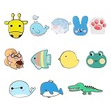 12 styles : baleine, girafe, poussin, griffe, grenouille, lapin, poisson, bouffée, dauphin, écureuil, crocodile ; avec une finition soignée, des images vives et des couleurs vives. Différents choix pour vos différents besoins pour correspondre aux vêtements.