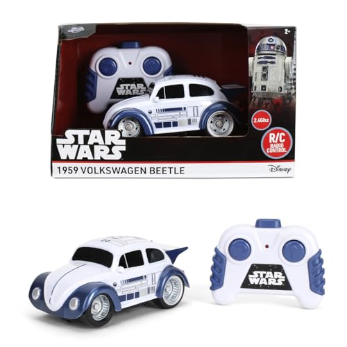 Jada Star Wars R2-D2 Volkswagen Beetle RC Car – 1:32 Scale Simple Function Remote Control Toy Toys