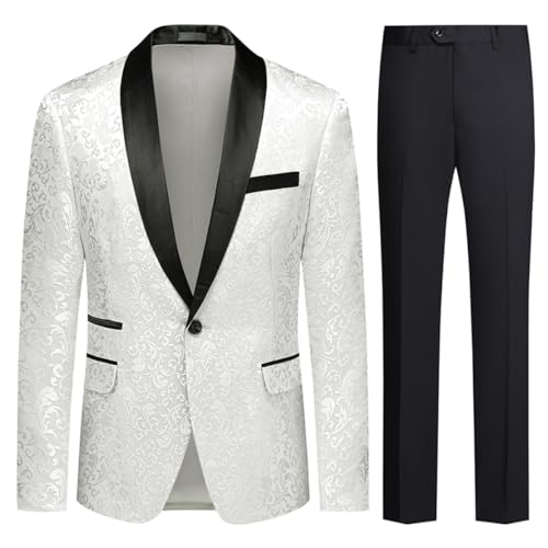 Allthemen Herren Anzug 2 Teilig Smoking Slim Fit Anzüge für Hochzeit...