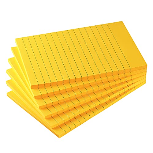 Notes adhésives lignées grand format 10x15 cm papeterie bureau orange