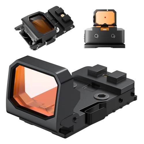 BULLIX Flip Up Red Dot Sight, Compact and Lightweight RMR Red Dot Sights for Pistols, Reflex Sight for Pistol for 20mm Picatinny Rail RMR Mounts, Micro Red Dot for Outdoor Hunting