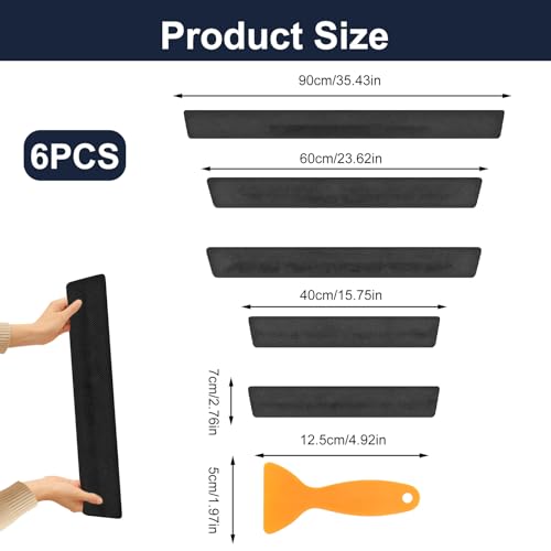 6 Stücke Auto Einstiegsleisten Schutz | Carbon Optik | Selbstklebend | Universal für alle Fahrzeuge | Anti-Kratz & Kantenschutz (Schwarz)