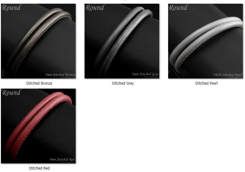 Miniatura 7 de Pulsera Lapis-Lazuli Plata de Ley Cruz Cuero Genuino 0.197 in 2Line Color Y Tamaño Edición Libre Redondo L89G