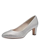 Absatzform : Blockabsatz Tamaris Damen 1-1-22418-41 Pumps, Silver Glam, 37 EU